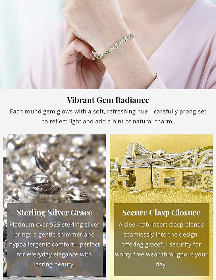 Peridot 17.20 ctw Bracelet in Platinum Over Sterling Silver Banner