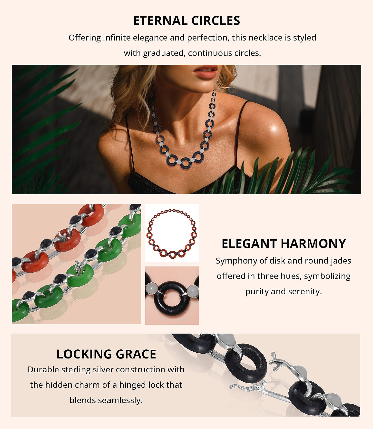 Natural Jade Graduated Necklace 18 Inches in Platinum Over Sterling Silver Banner