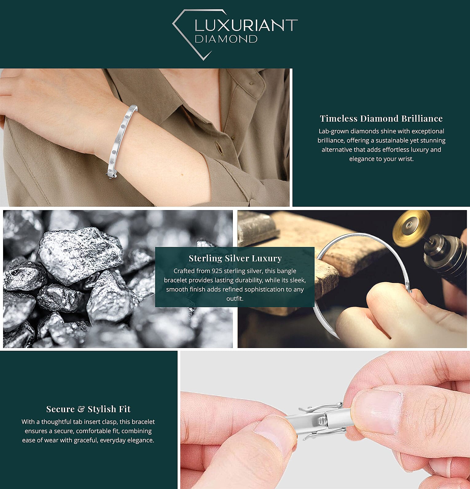 Luxuriant Lab Grown Diamond G-H SI 0.25 ctw Bangle Bracelet Banner