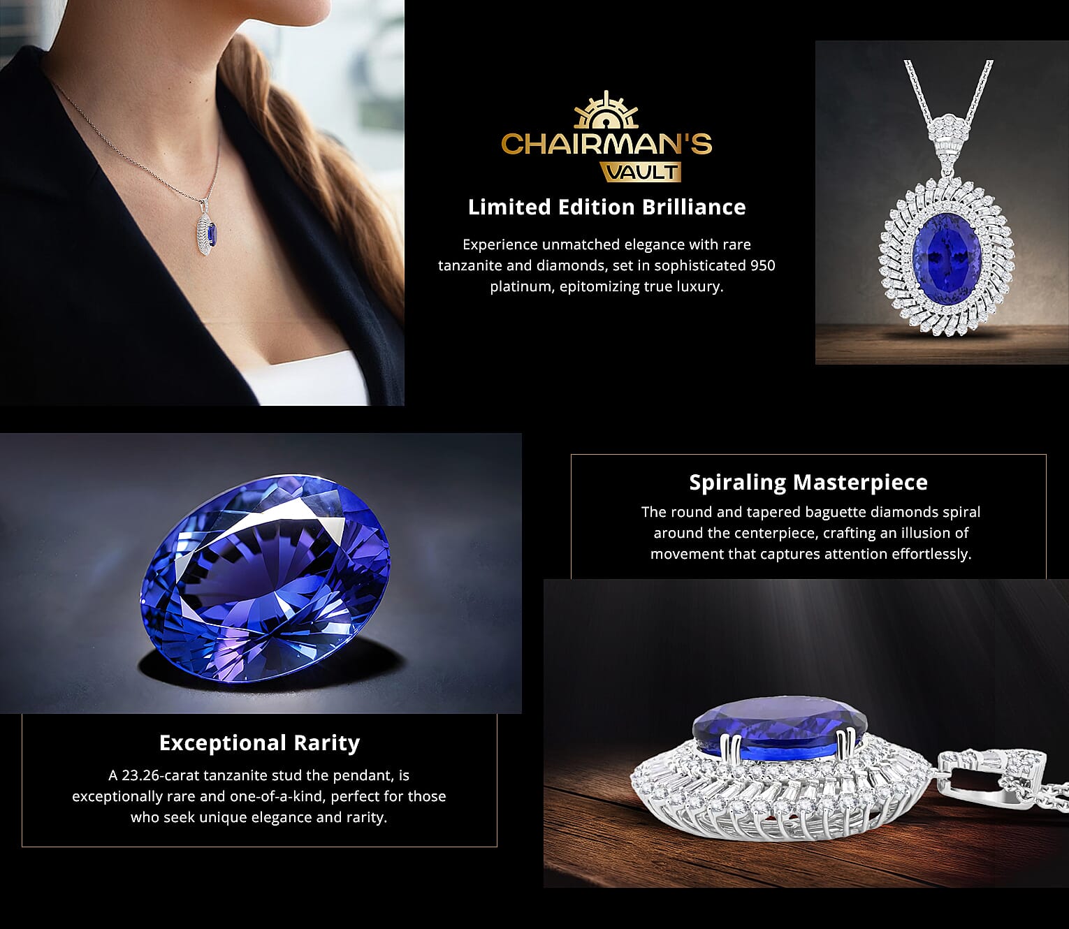 Chairman Vault Collection Rhapsody 950 Platinum Tanzanite and Diamond Pendant Necklace_2 Banner