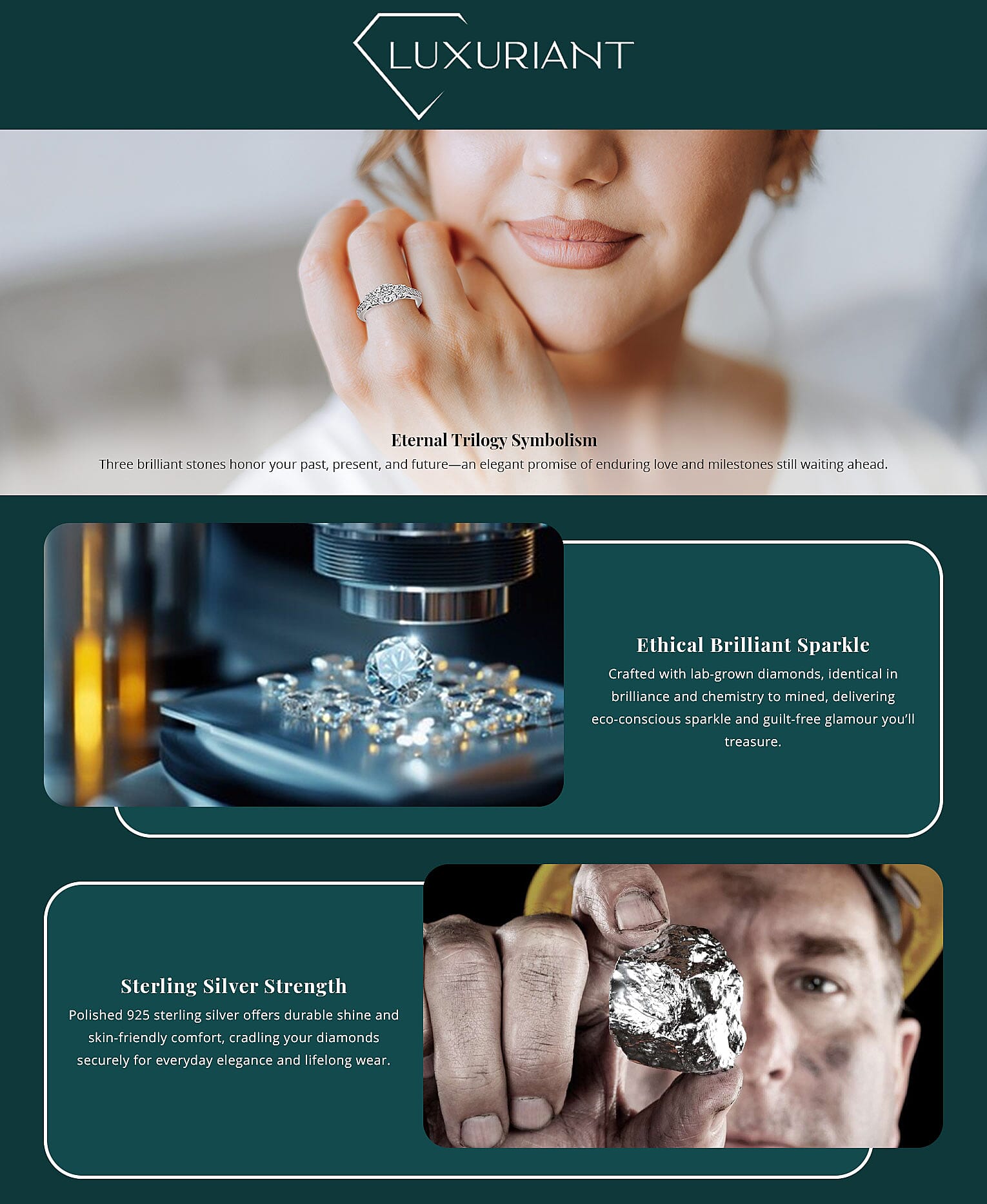 Luxuriant Lab Grown Diamond F-G VS Ring in Platinum Over Sterling Silver 1.50 ctw Banner