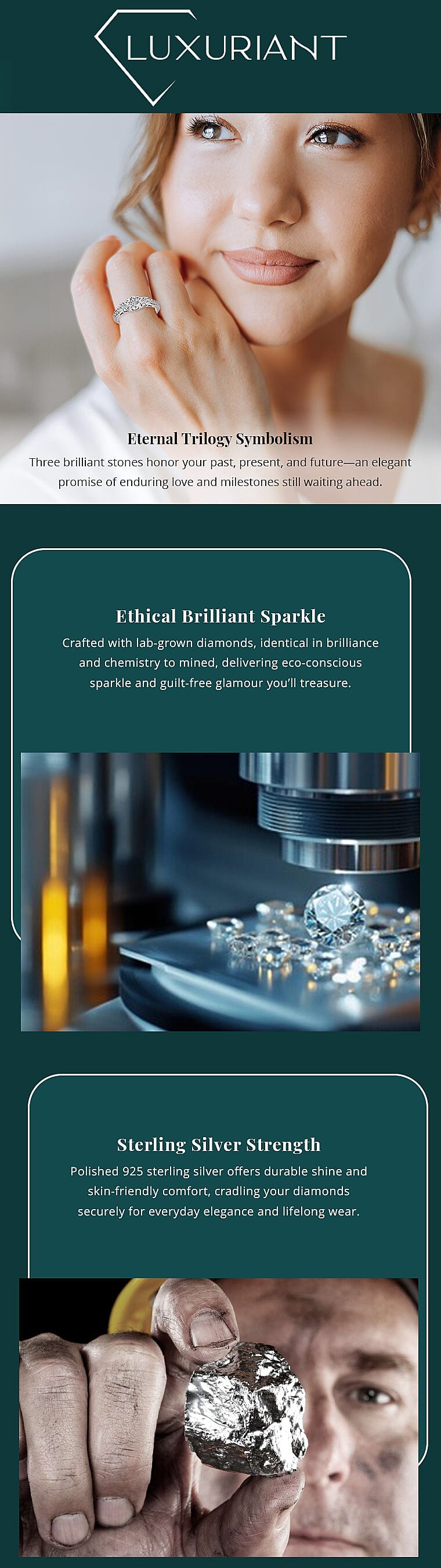 Luxuriant Lab Grown Diamond F-G VS Ring in Platinum Over Sterling Silver 1.50 ctw Banner