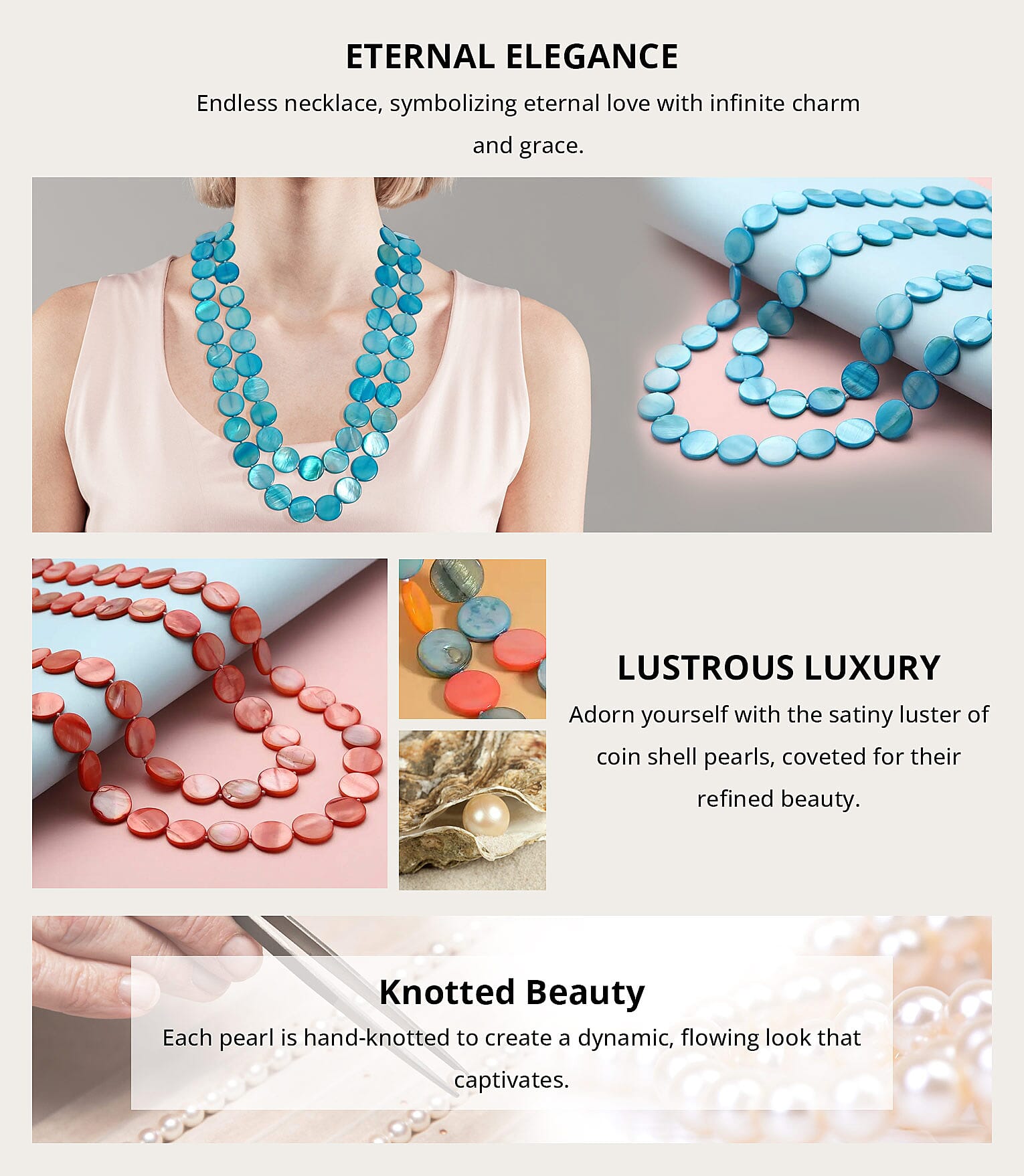 Shell Pearl Endless Necklace Banner