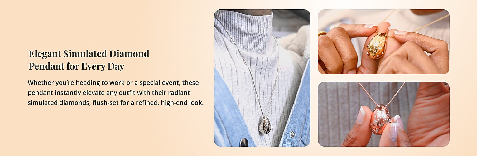Elegant Simulated Diamond Pendant for Every Day Banner