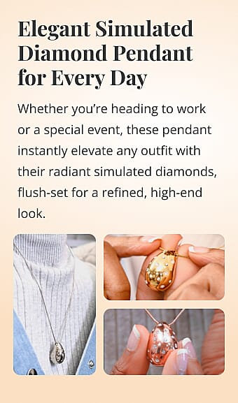 Elegant Simulated Diamond Pendant for Every Day Banner