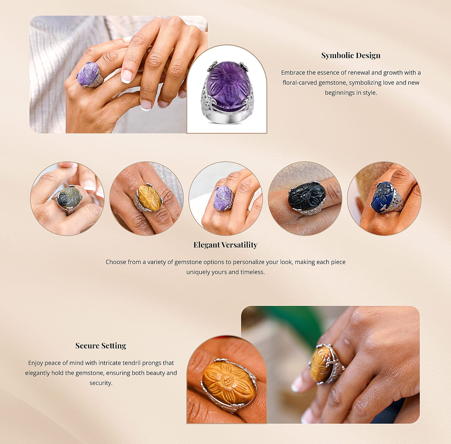 Carved Ring in Stainless Steel Banner