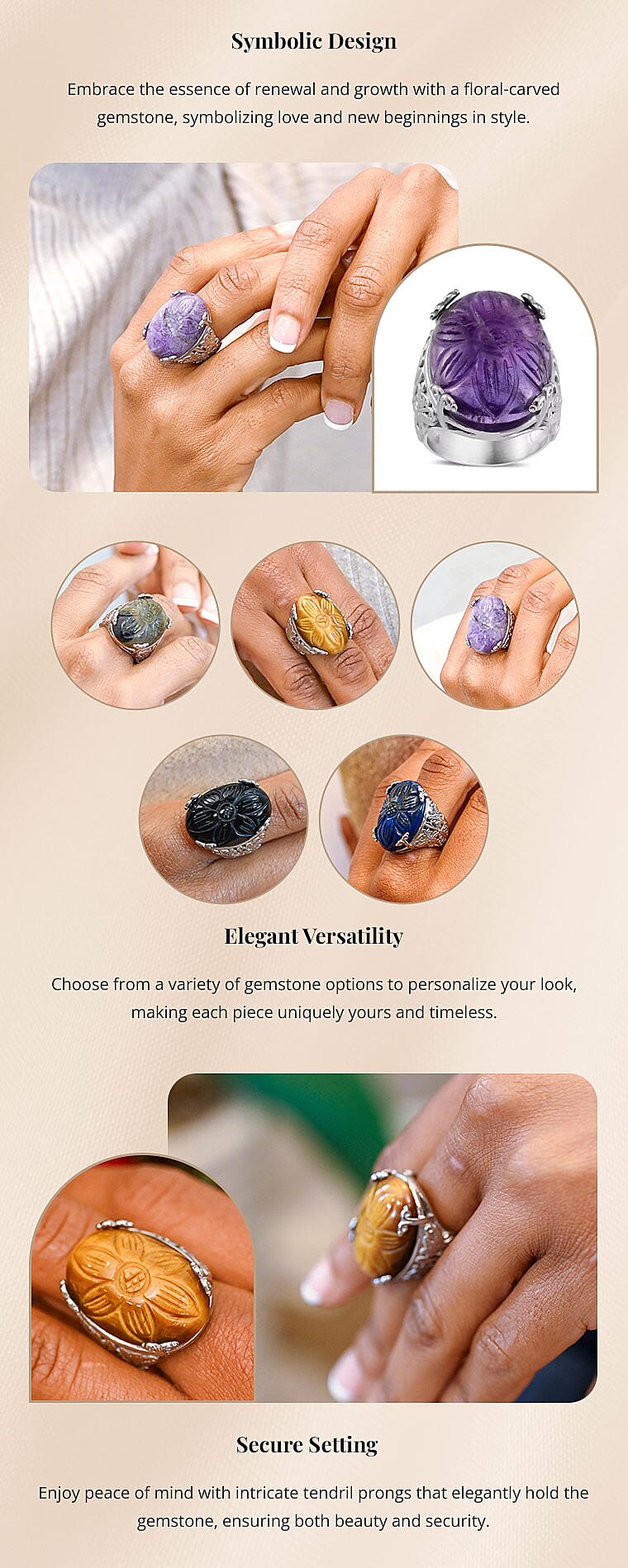 Carved Ring in Stainless Steel Banner