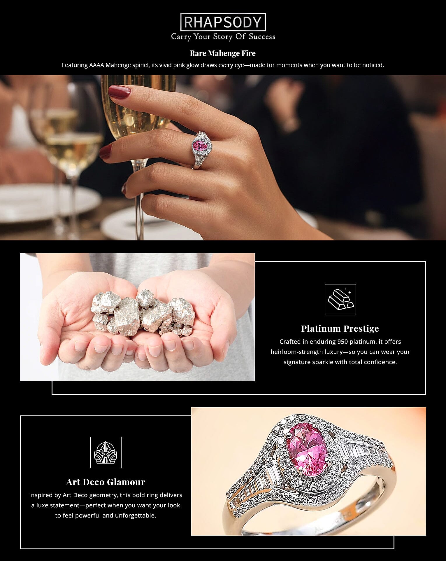 Rhapsody AAAA Mahenge Spinel and E-F VS2 Diamond 1.20 ctw Ring Banner