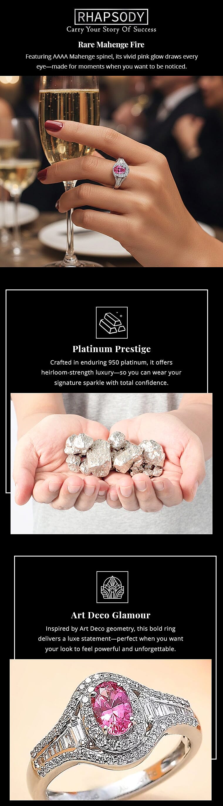 Rhapsody AAAA Mahenge Spinel and E-F VS2 Diamond 1.20 ctw Ring Banner