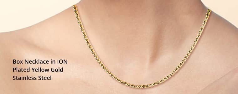 Gold Stainless Steel Box Chain Necklace Chains for Jewelry Making Ready to  Wear