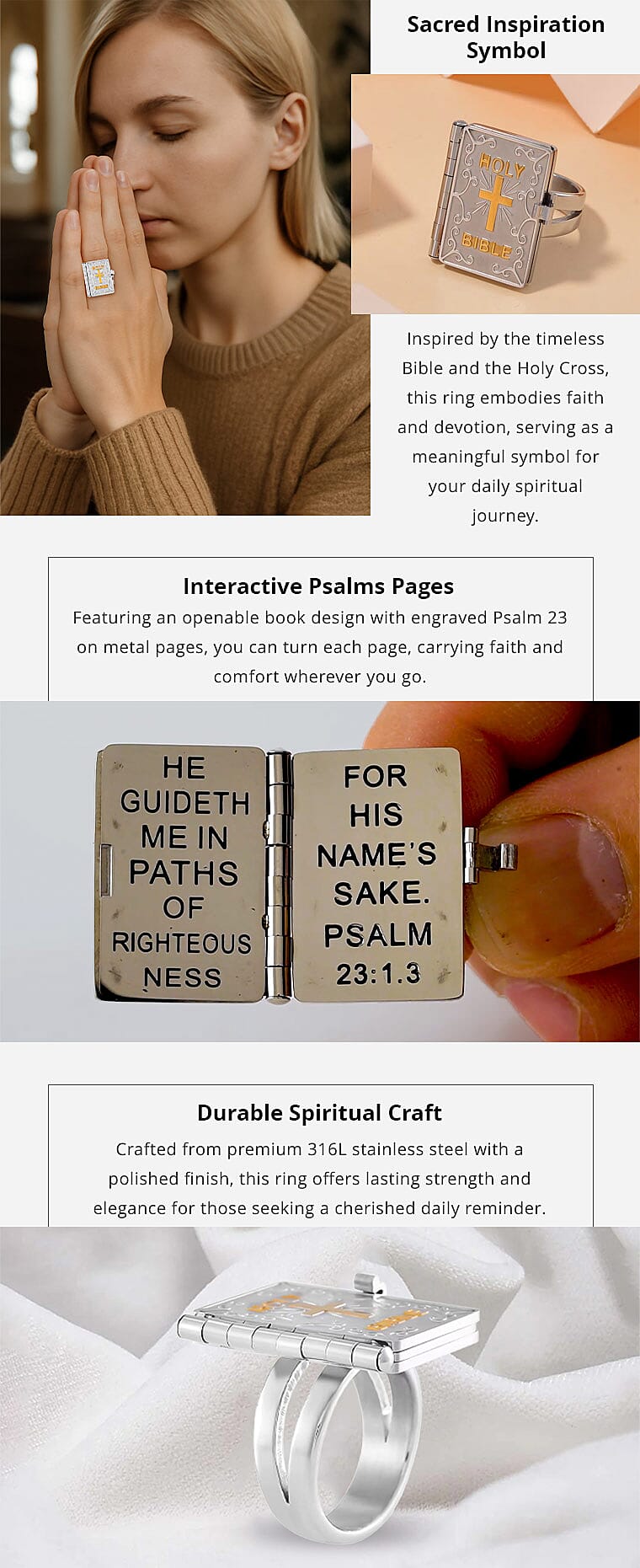 Openable Holy Cross Bible Ring Banner