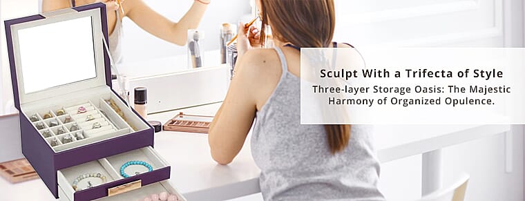 Three Layer Faux Leather Jewelry Box Banner