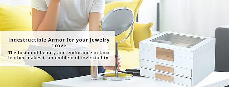 Three Layer Faux Leather Jewelry Box Banner