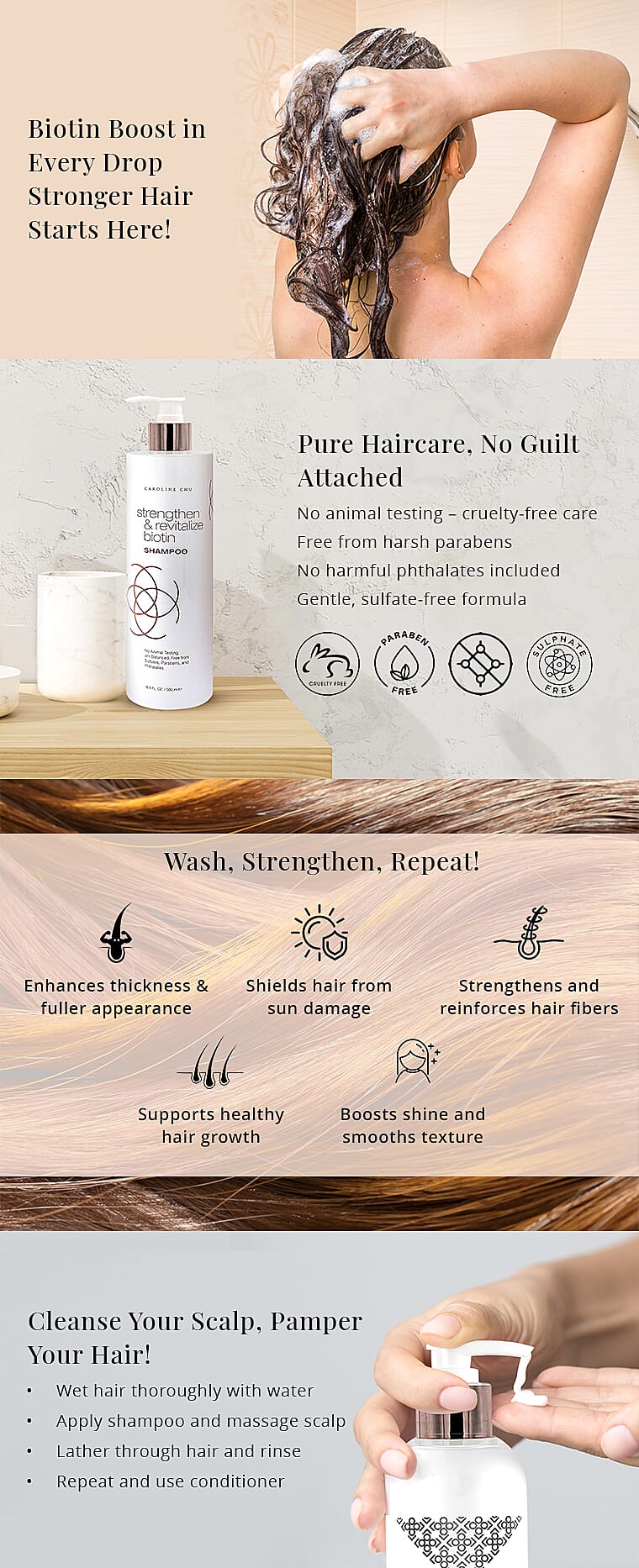 Caroline Chu Strength and Revitalize Biotin Shampoo Banner