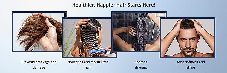 Nourishes and rehydrates damaged hair Banner