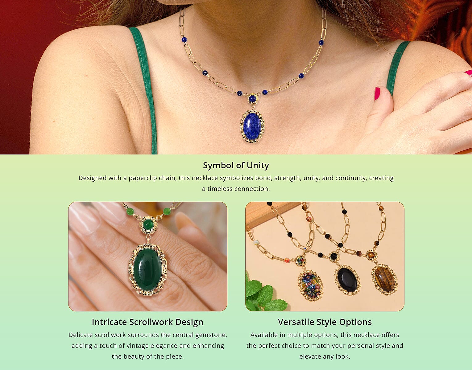 Lapis Lazuli 14.00 ctw Necklace in ION Plated Yellow Gold Stainless Steel Banner