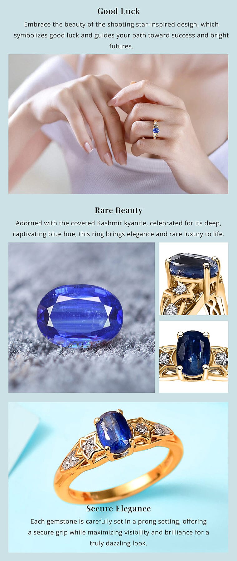 Kashmir Kyanite and Diamond Shooting Star Ring Banner