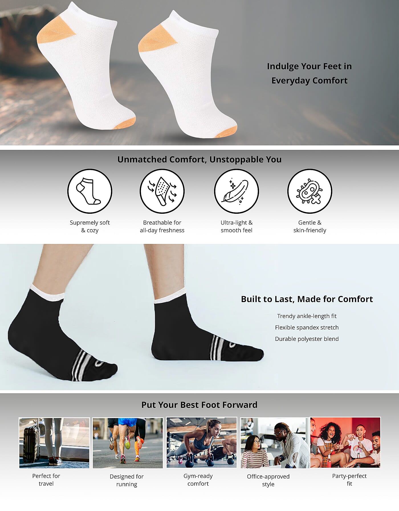 Closeout Mossimo 20 Pairs Quarter Length Women's Socks Banner