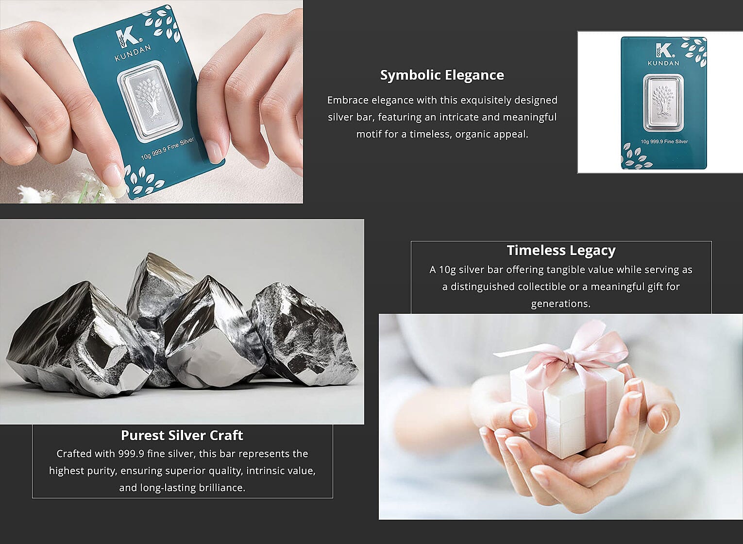 Kundan 999.9 Fine Silver Kalpataru Tree Bar 10 Grams Banner