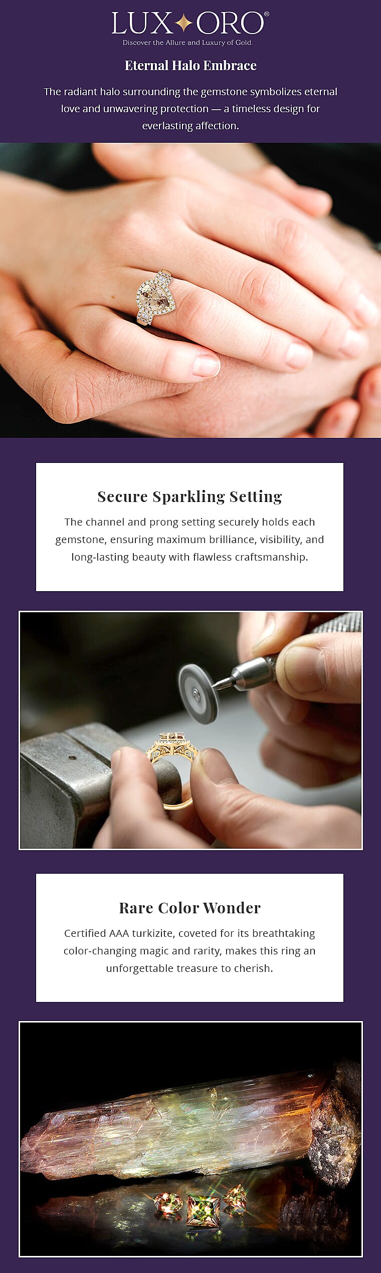 Certified & Appraised Luxoro AAA Turkizite and G-H I2 Diamond 3.15 ctw Ring Banner