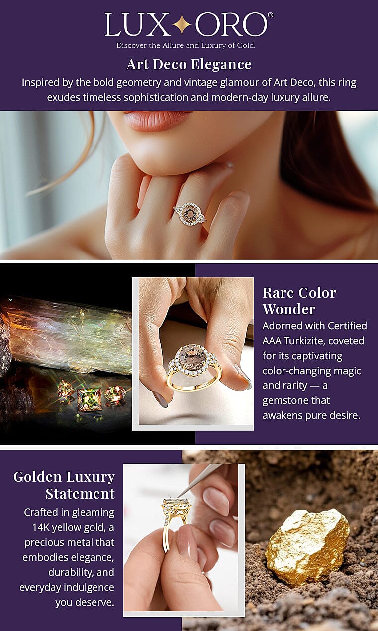 Certified & Appraised Luxoro AAA Turkizite and G-H I2 Diamond 4.00 ctw Ring Banner