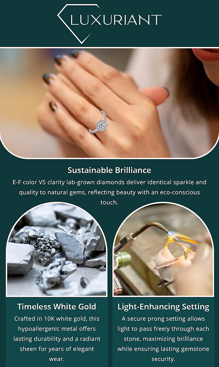 Luxuriant Lab Grown Diamond E-F VS 1.00 ctw Ring in 10K White Gold Banner