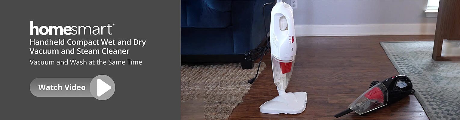 Handheld Compact Wet and Dry Vacuum and Steam Cleaner Banner
