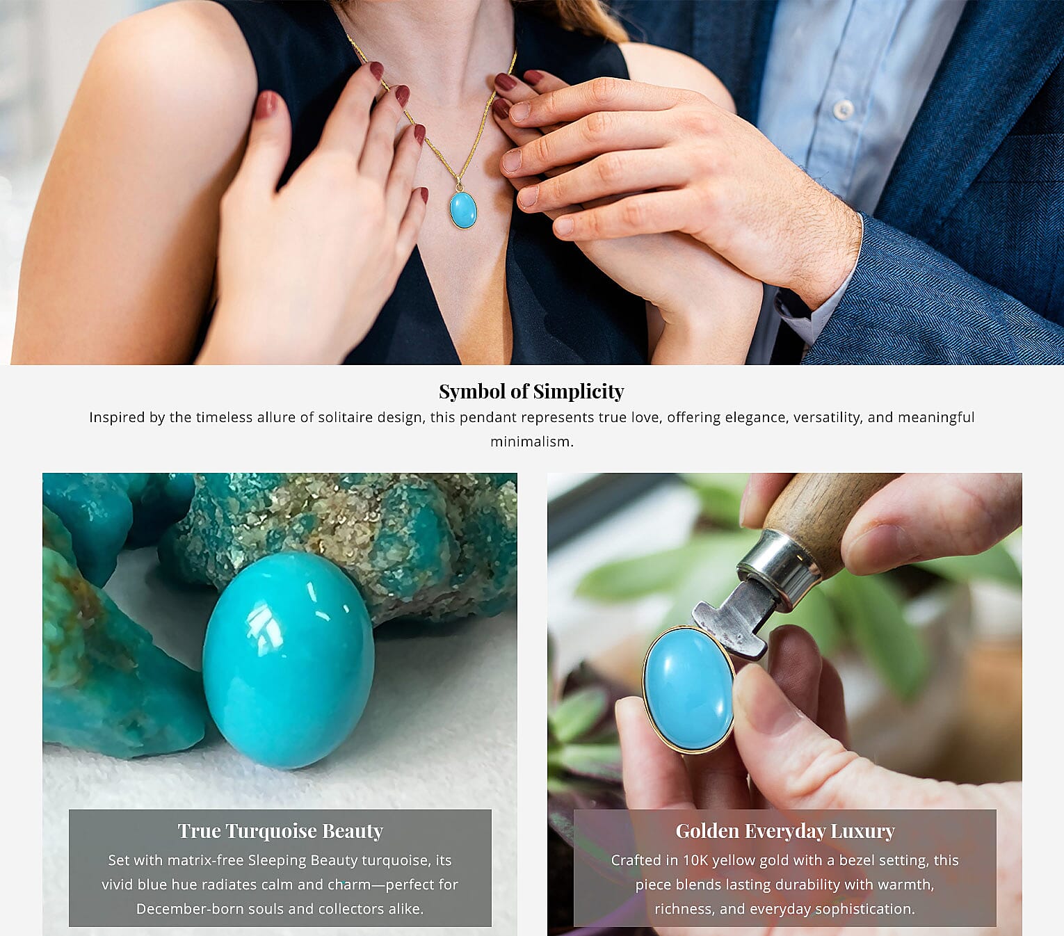 Premium Sleeping Beauty Turquoise 5.15 ctw Solitaire Pendant Banner