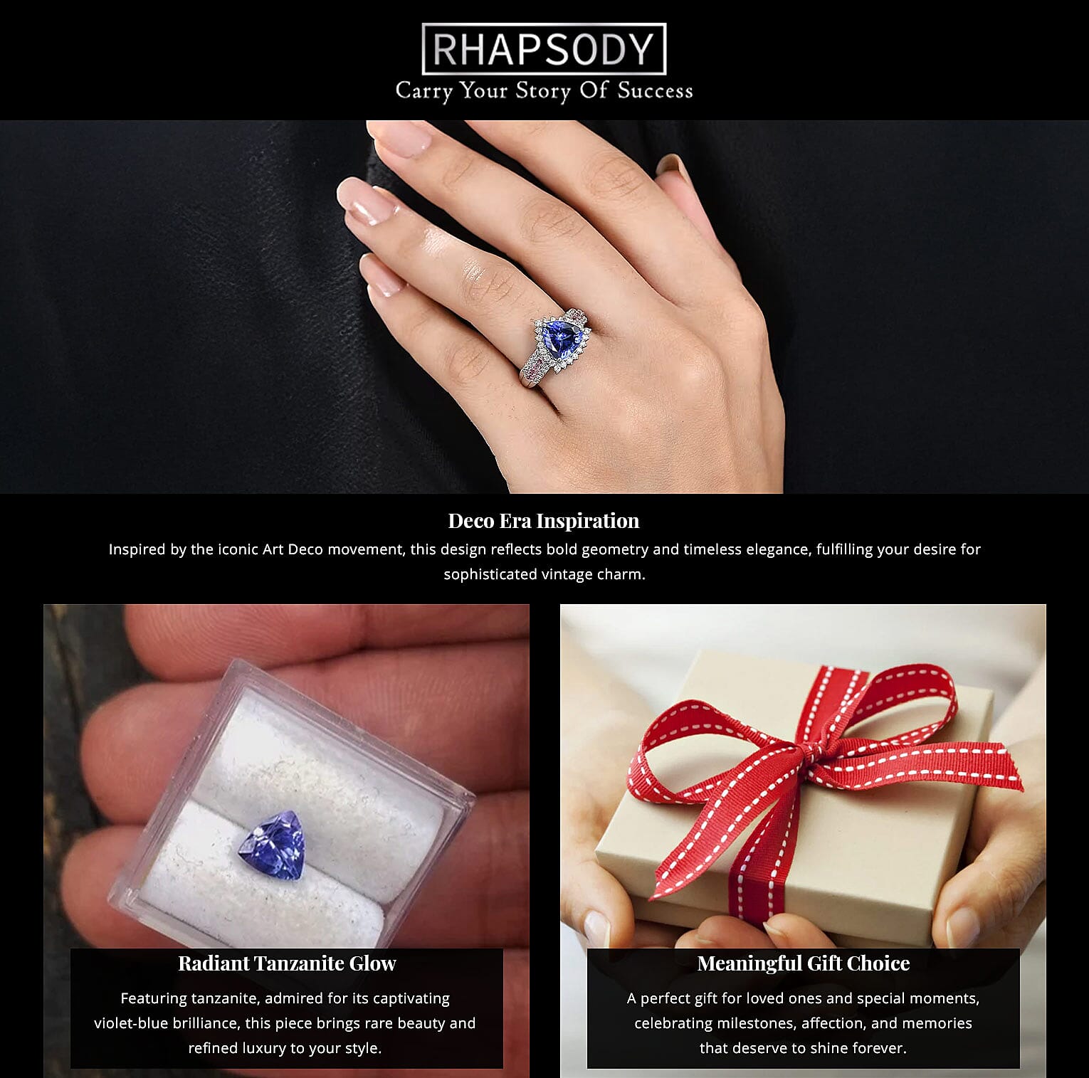 Certified & Appraised Rhapsody AAAA Tanzanite, Mahenge Spinel and E-F VS Diamond 3.75 ctw Ring in 950 Platinum 7.60 Grams Banner