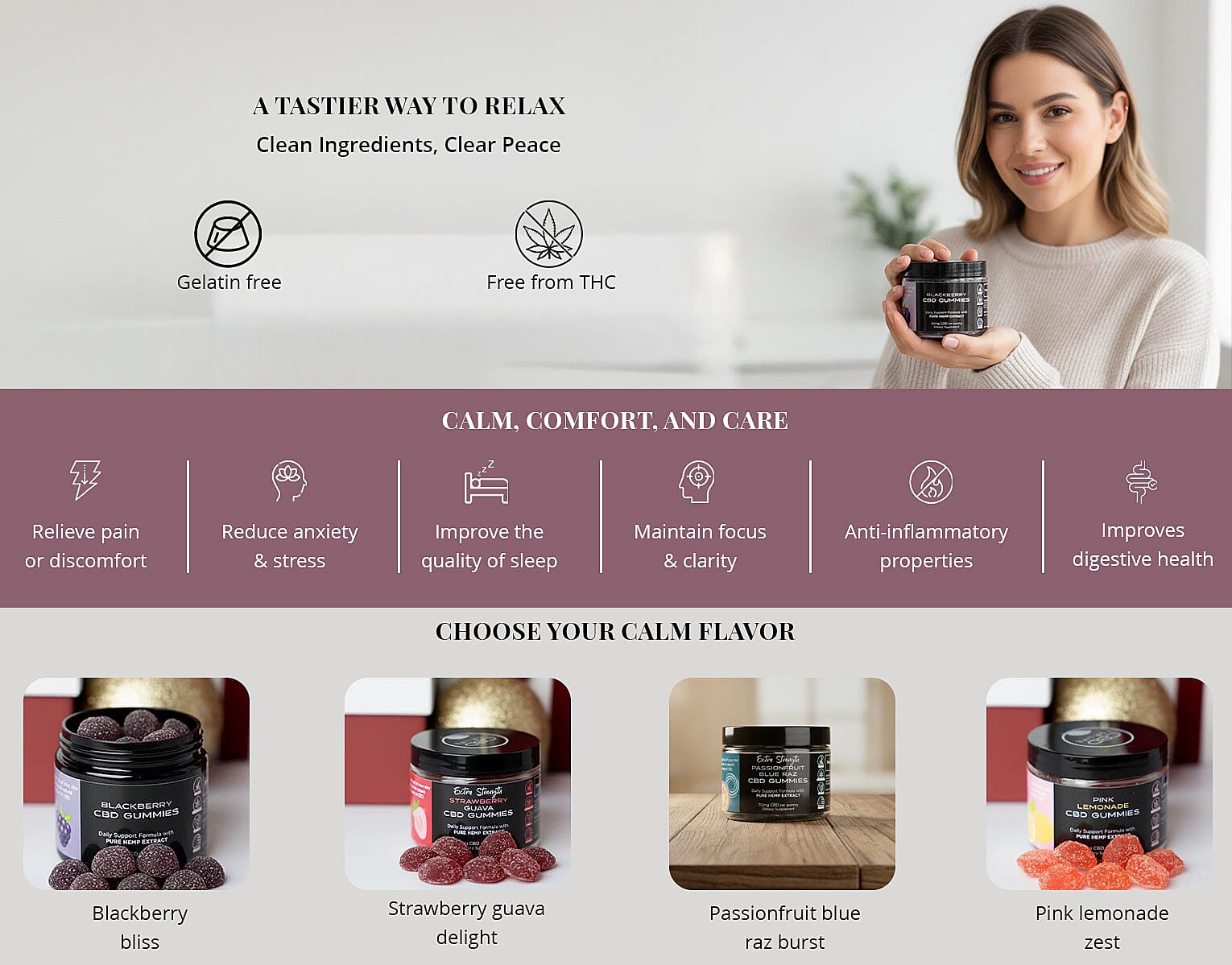 Extra Strength CBD For Life Blackberry Gummies 30 Ct - 70 mg CBD Banner