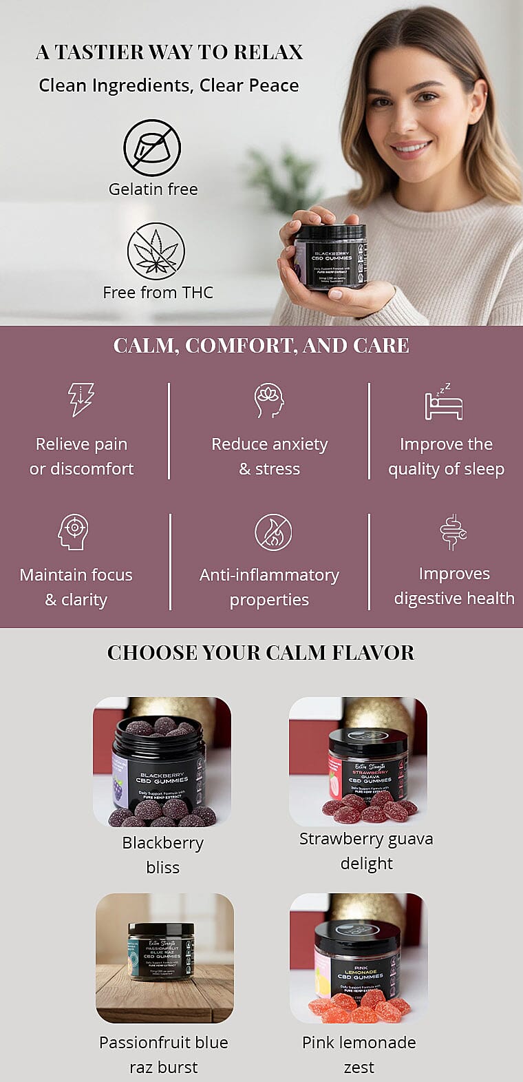 Extra Strength CBD For Life Blackberry Gummies 30 Ct - 70 mg CBD Banner