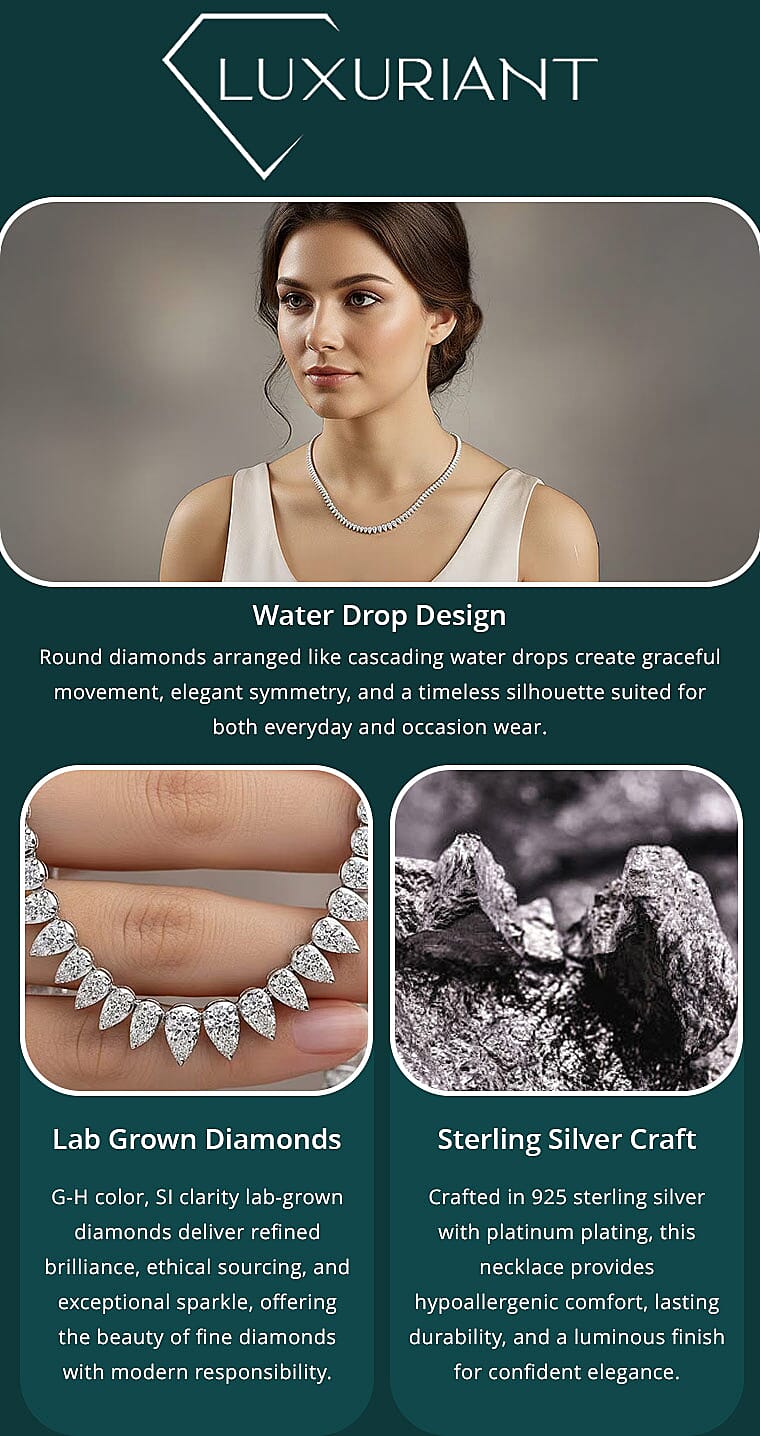 Luxuriant Lab Grown Diamond G-H SI 5.00 ctw Necklace in Platinum Over Sterling Silver 18 Inches Banner