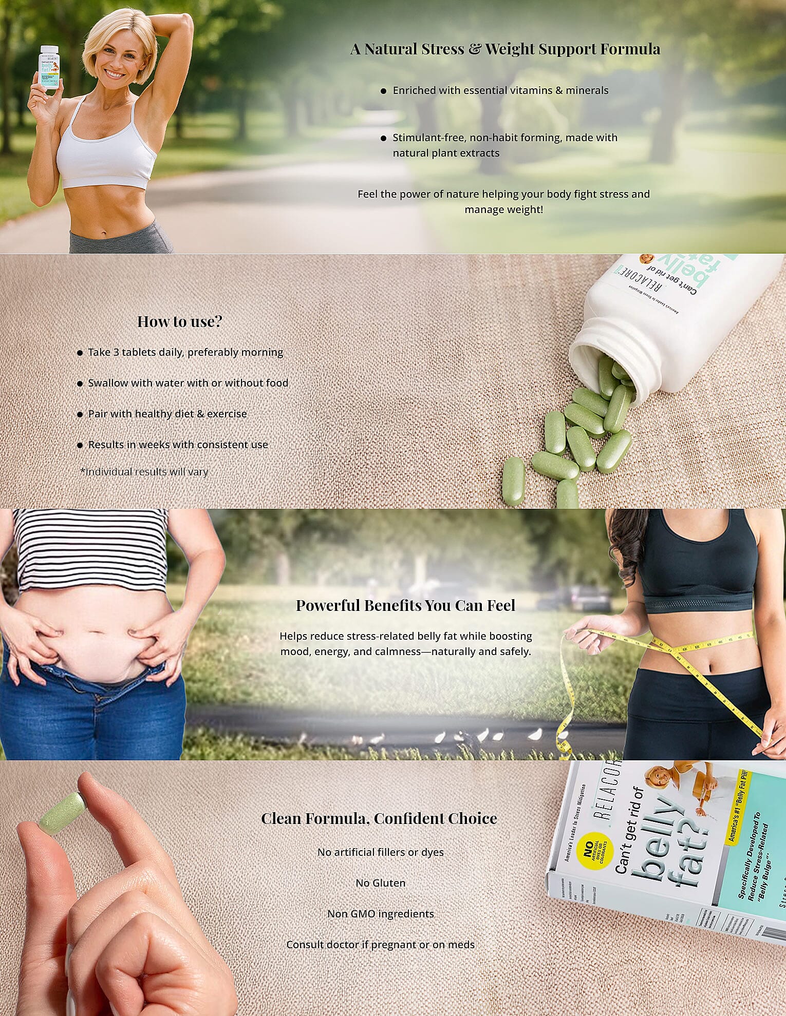 Relacore® Belly Fat Extra Belly Bulge Supplement (90 Tablets) Banner