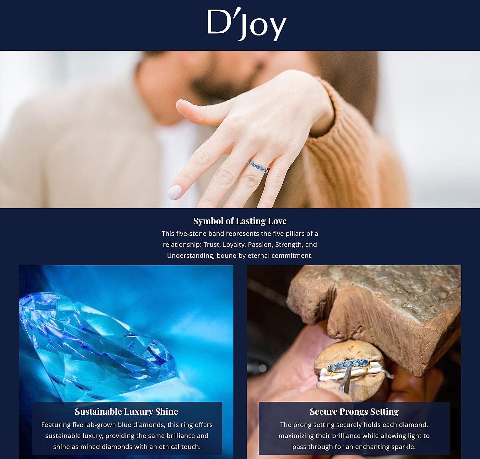 Luxuriant Lab Grown Blue Diamond (SI) 1.00 ctw Ring Banner