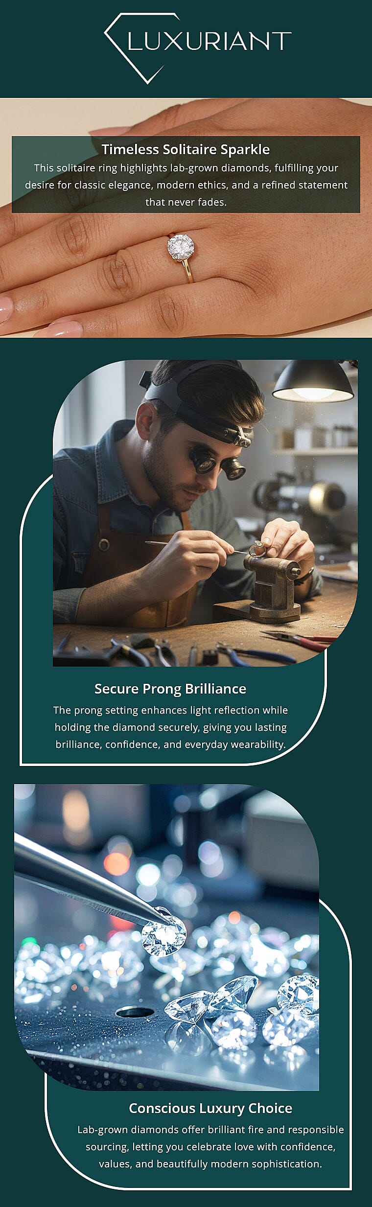 IGI Certified Luxuriant Lab Grown Diamond E-F VS 2.00 ctw Solitaire Ring in 14K Yellow Gold (Del. In 8-10 Days) Banner