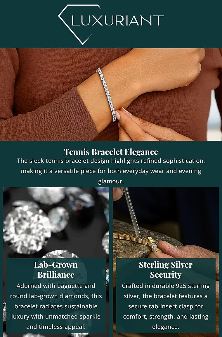 Luxuriant Lab Grown Diamond 3.00 ctw Tennis Bracelet in Sterling Silver (7.25 In) Banner