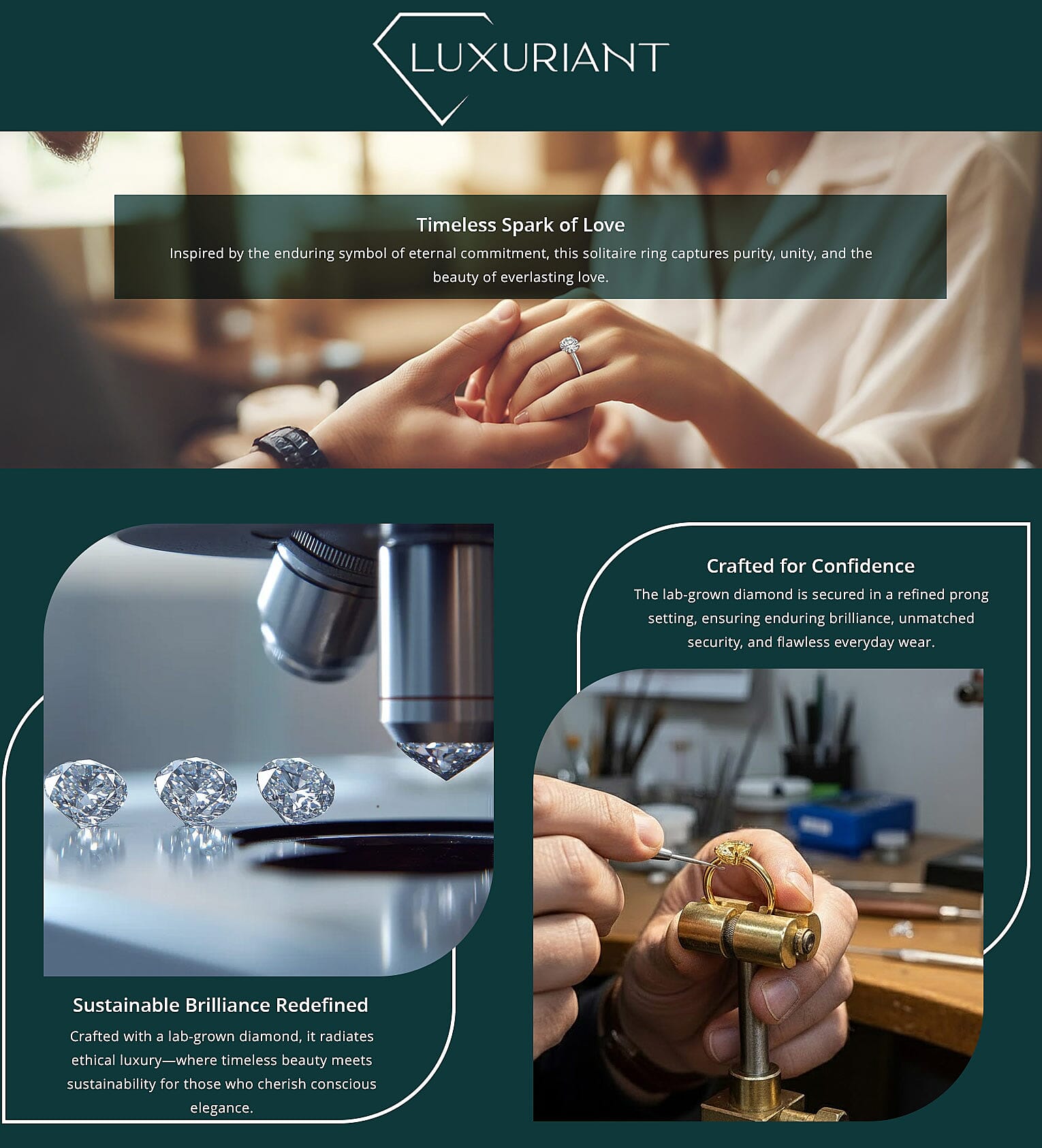 Luxuriant Lab Grown Diamond SI 1.00 ctw Solitaire Ring in 14K White Gold Banner