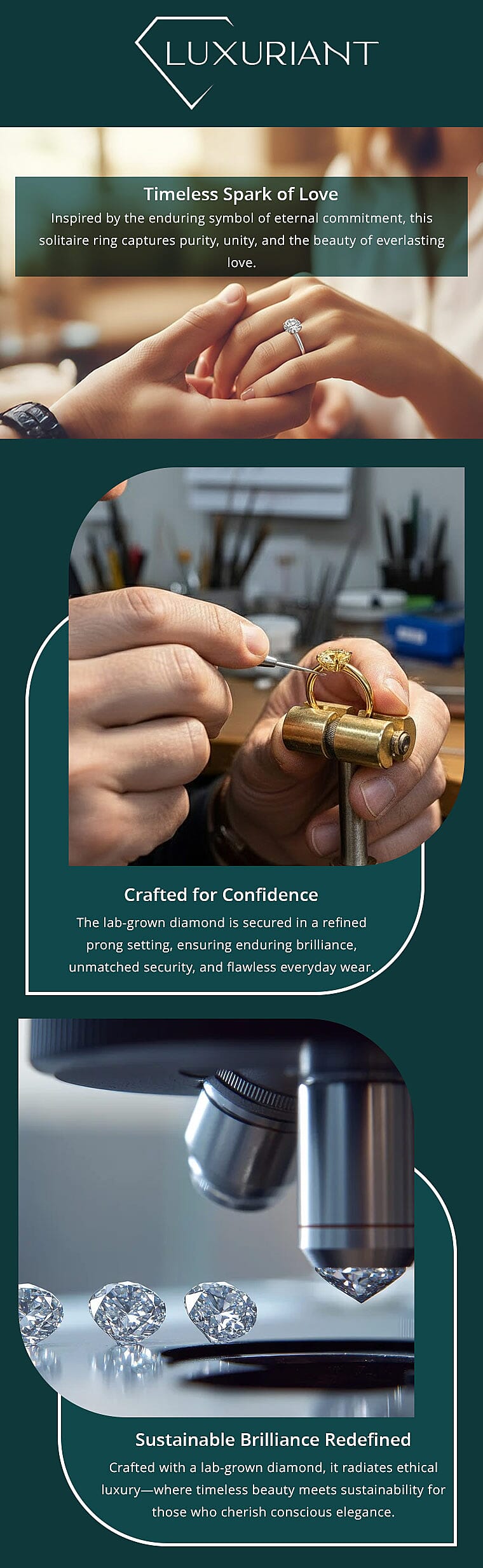 Luxuriant Lab Grown Diamond SI 1.00 ctw Solitaire Ring in 14K White Gold Banner
