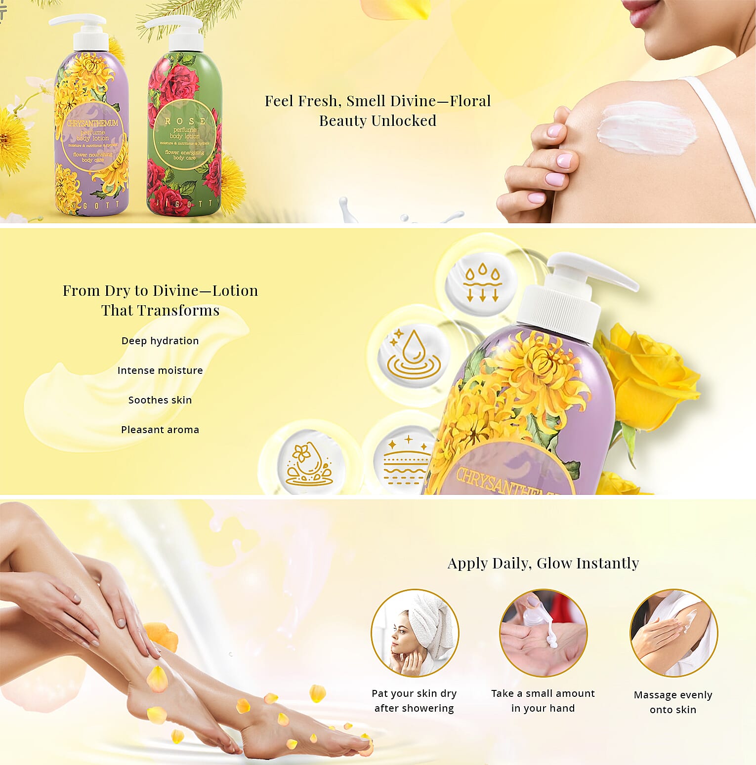 Jigott Chrysanthemum Perfume Body Lotion Banner
