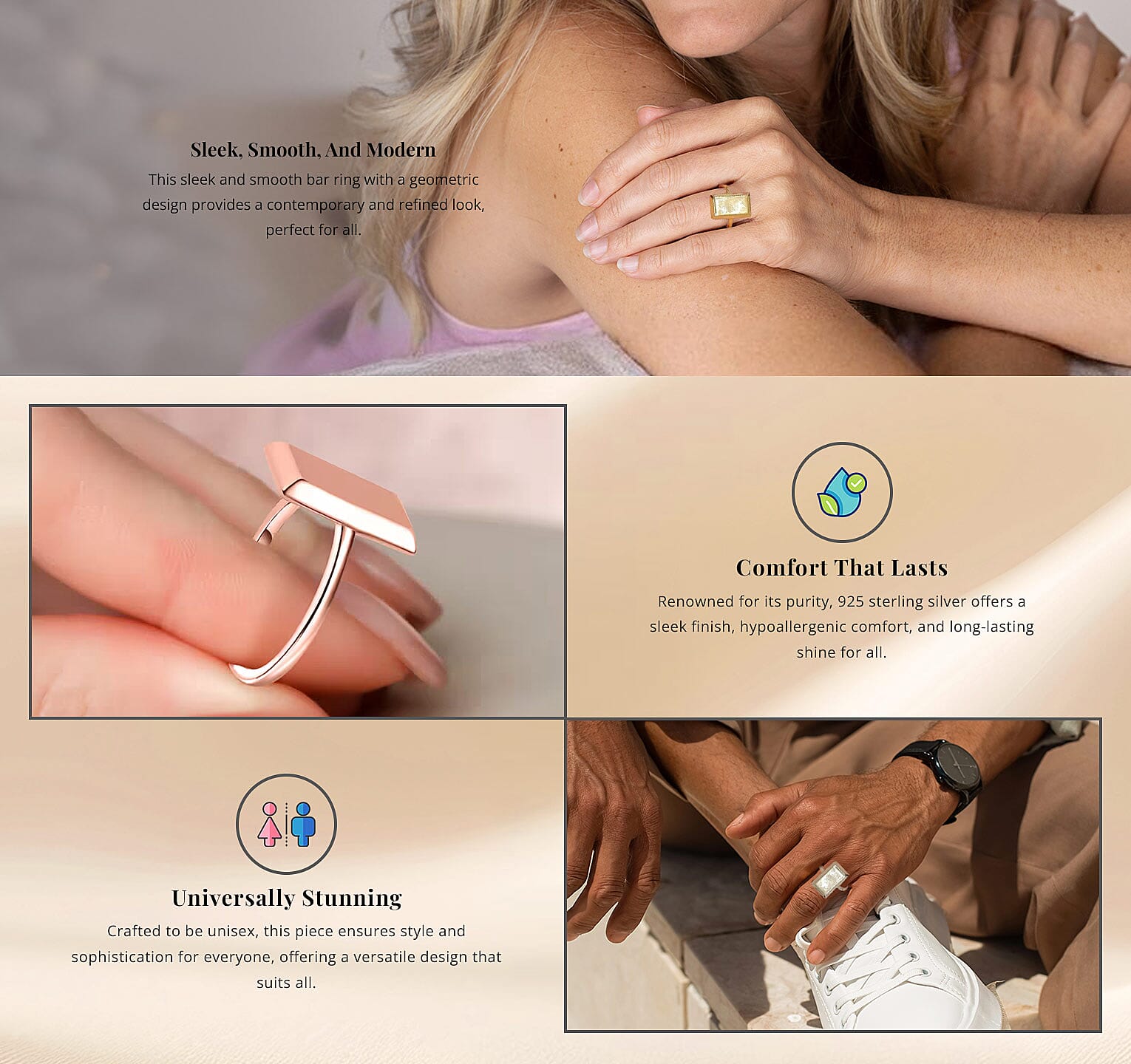 Bar Ring in Sterling Silver Banner