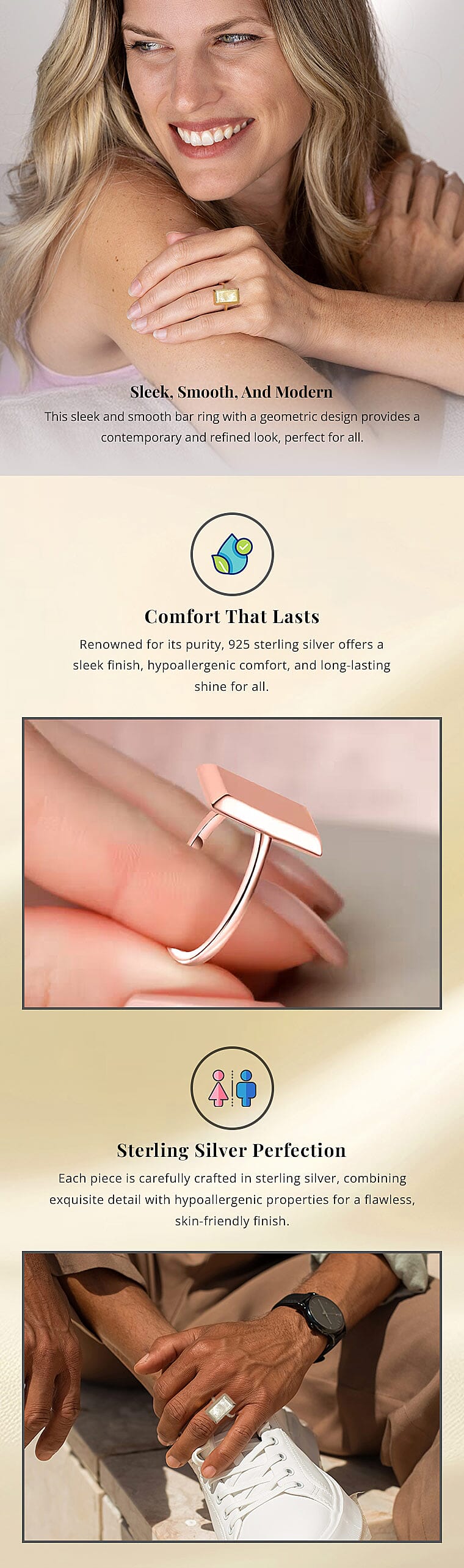 Bar Ring in Sterling Silver Banner