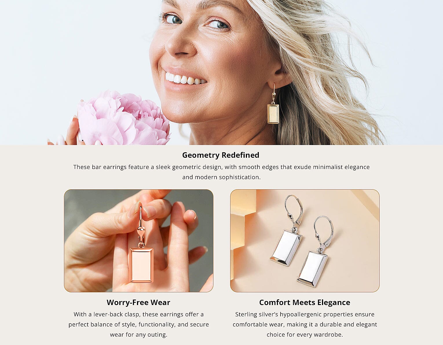 Bar Earrings in Sterling Silver Banner