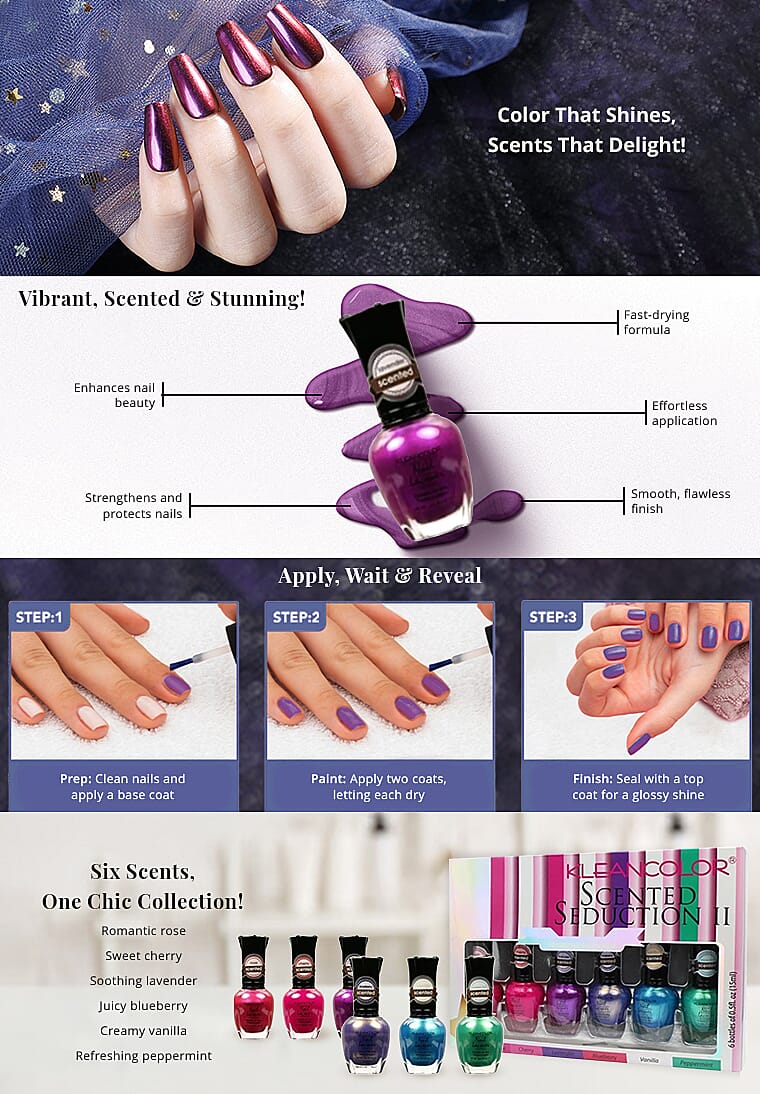 Closeout KleanColor Scented Seduction II Nail Polish Sets-6pc Banner