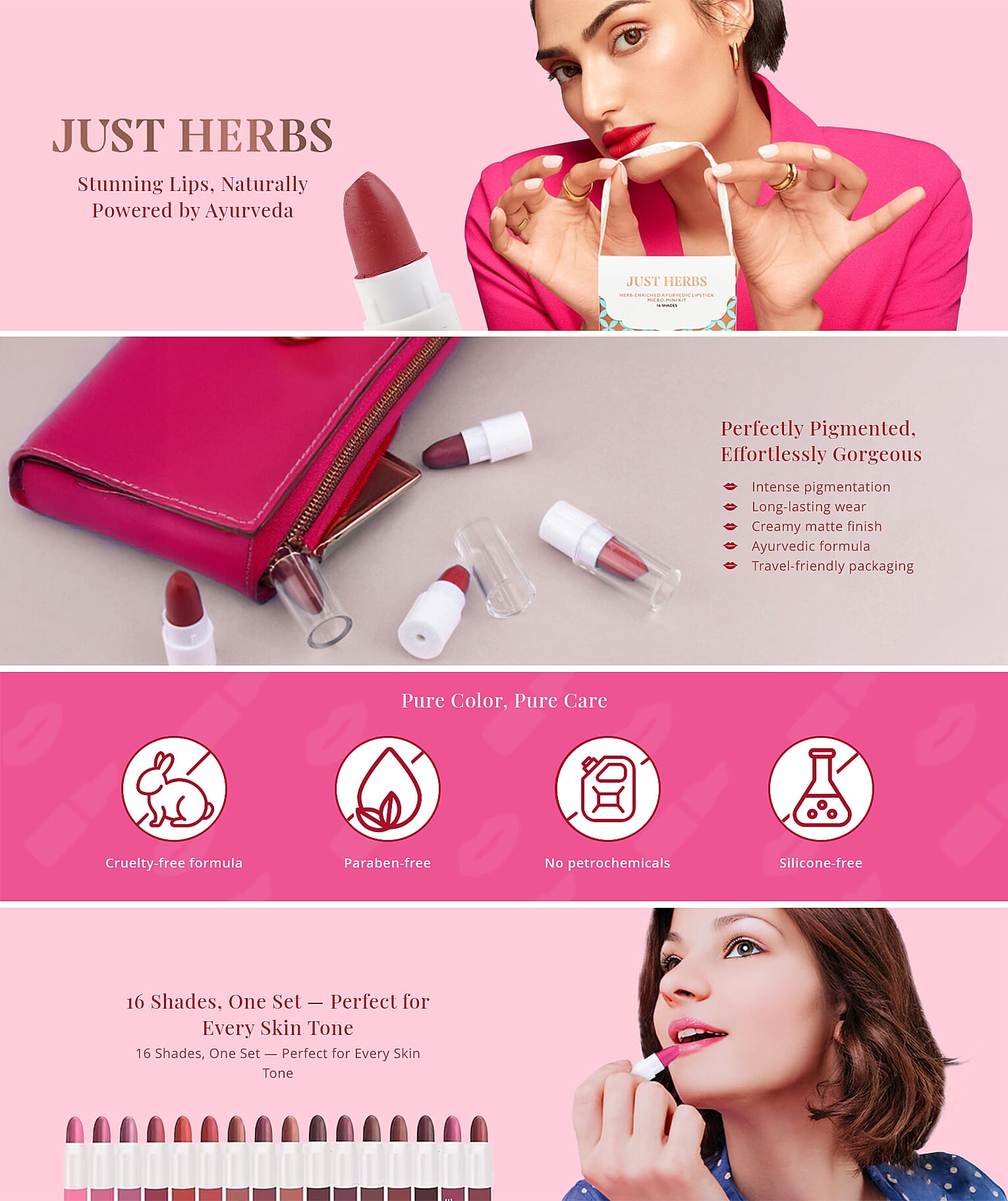 Just Herbs Herb-Enriched Ayurvedic Lipstick Micro Mini Set Banner