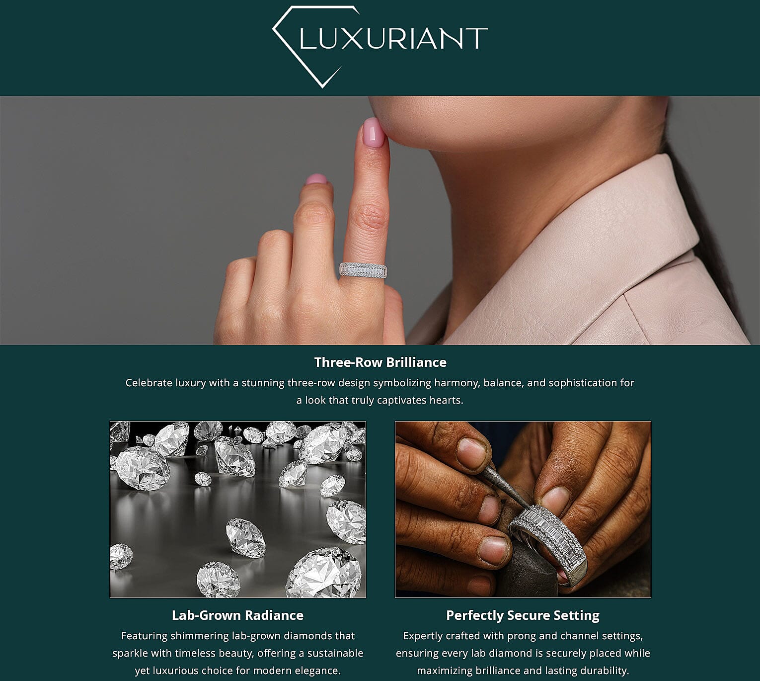 Luxuriant Lab Grown Diamond SI 1.00 ctw Dazzling Serenity Band Ring in Rhodium Over Sterling Silver Banner