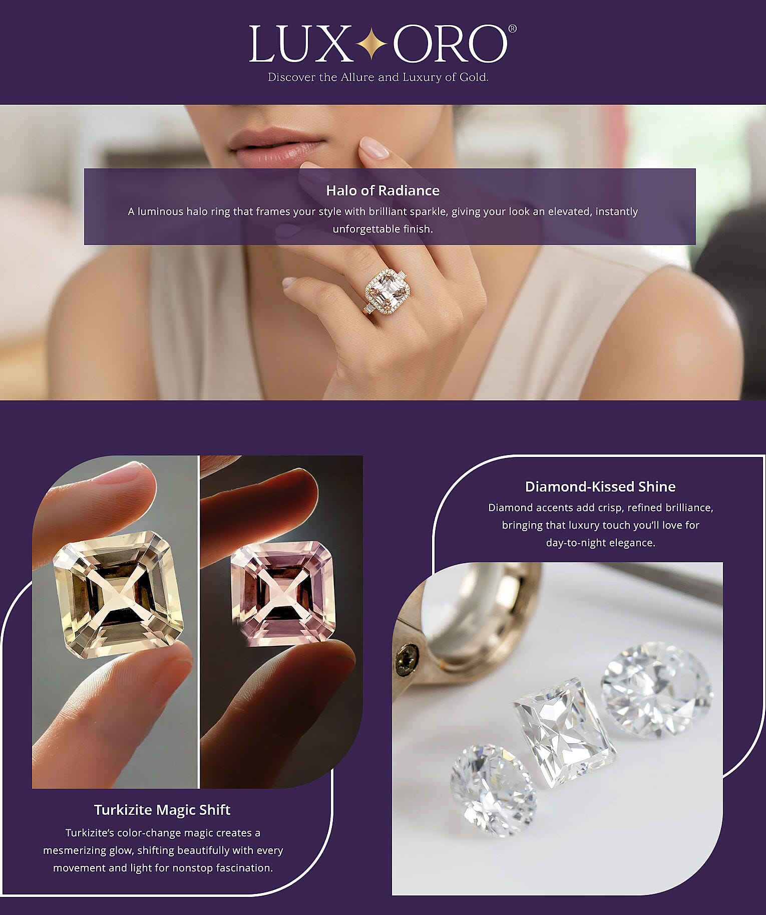 Certified & Appraised Luxoro AAA Turkizite and G-H I2 Diamond 5.96 ctw Halo Ring Banner