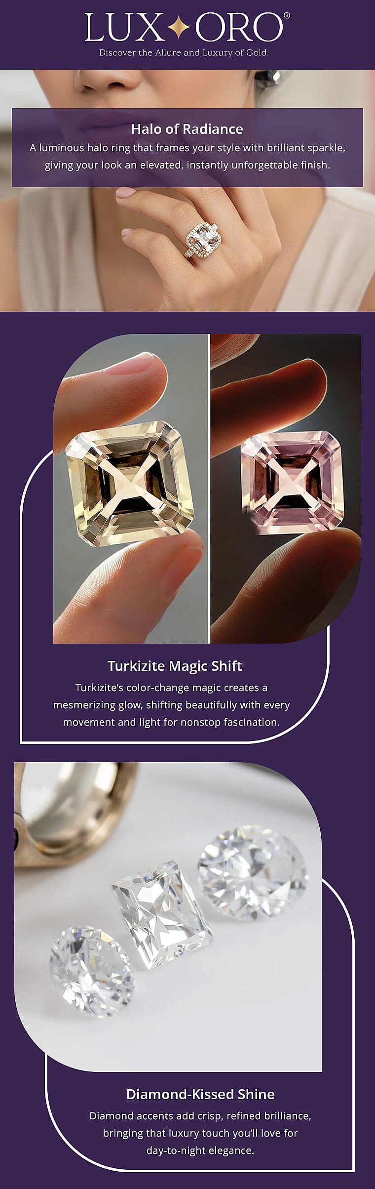 Certified & Appraised Luxoro AAA Turkizite and G-H I2 Diamond 5.96 ctw Halo Ring Banner