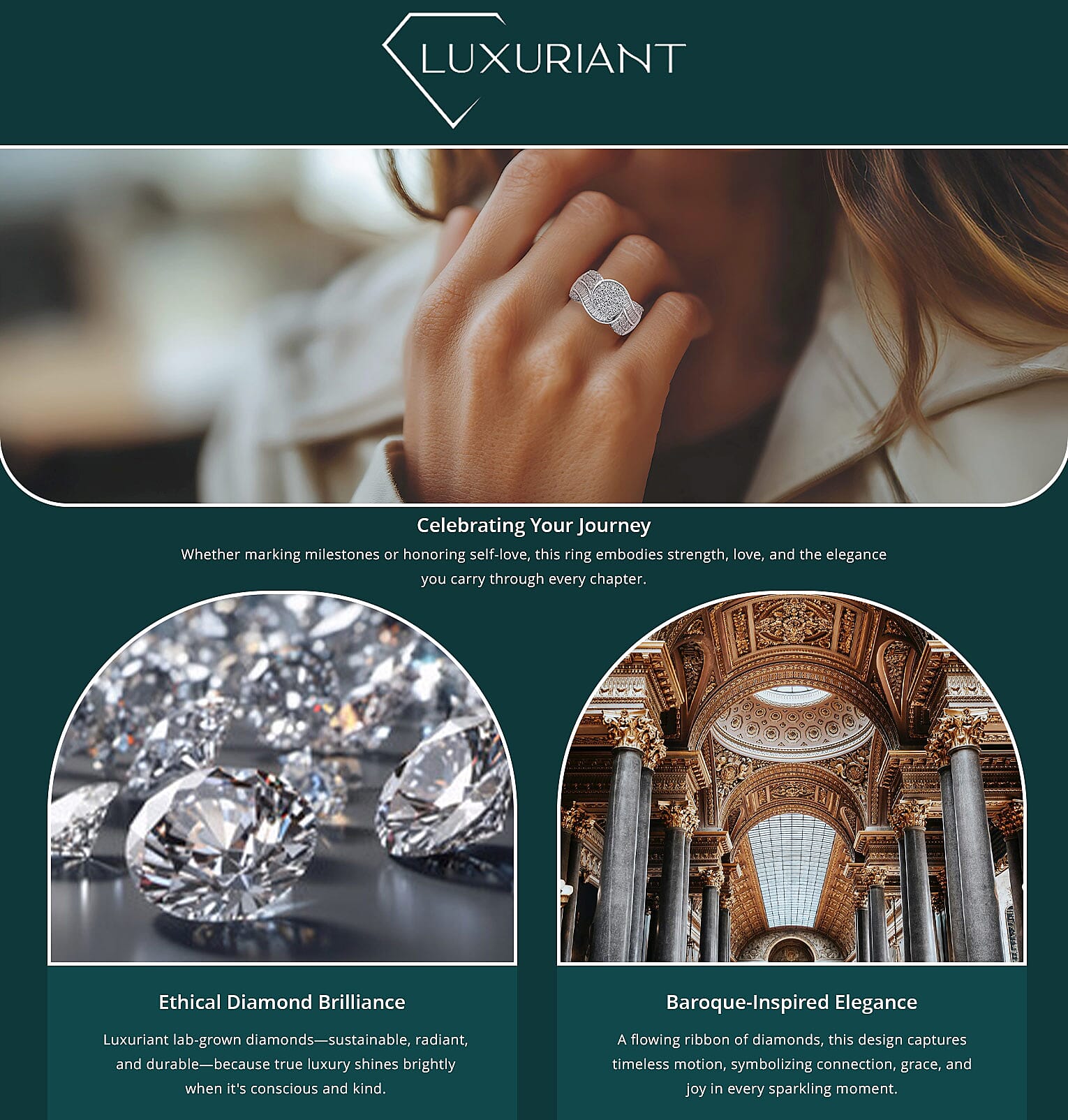 Luxuriant Lab Grown Diamond SI 2.00 ctw Ring in Rhodium Over Sterling Silver Banner