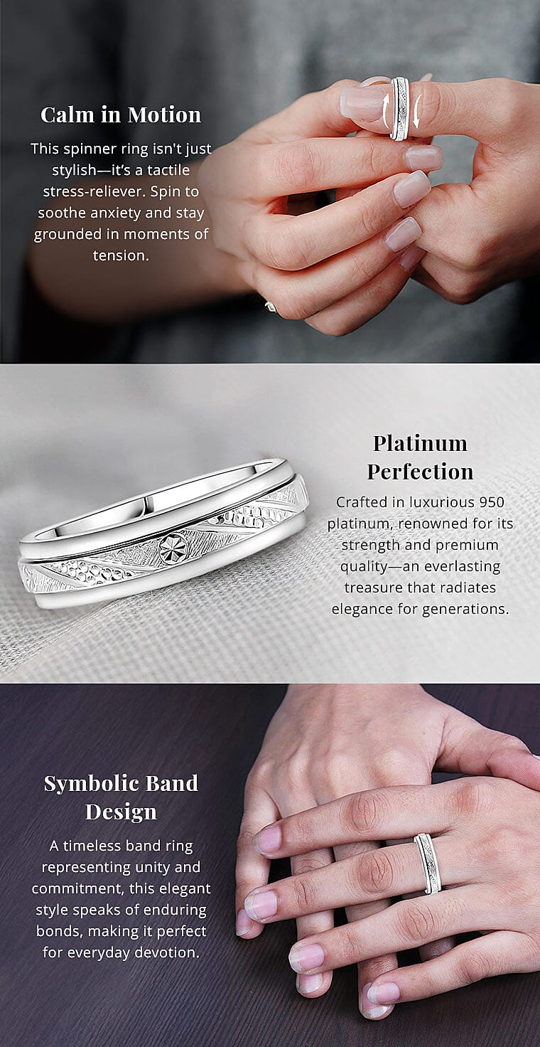 Spinner Band Ring in 950 Platinum Banner