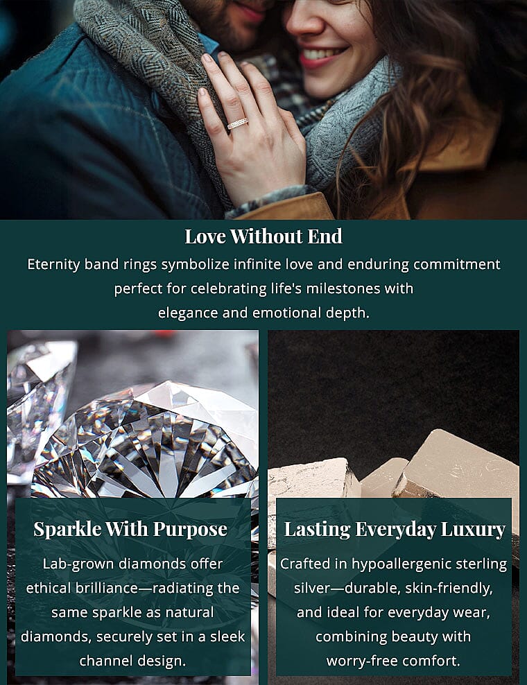 Luxuriant Lab Grown Diamond SI 1.50 ctw Half Eternity Band Ring Banner